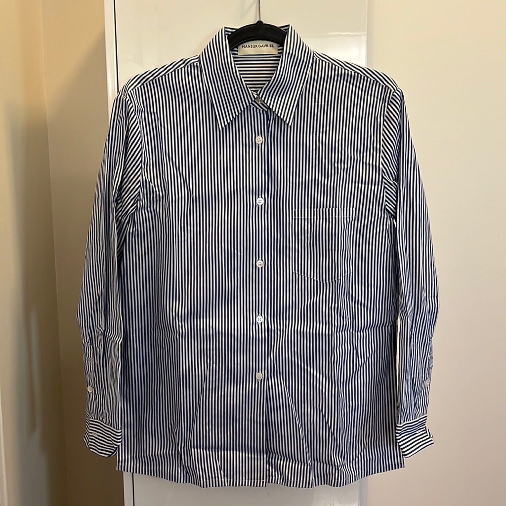 Mansur Gavriel Cotton Poplin Striped Button Down Shirt